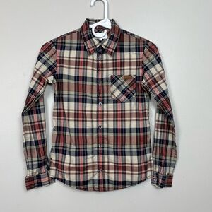 Gucci Shirt Boys 10 Multicolored Plaid Button Down Long Sleeve Made in Italy
